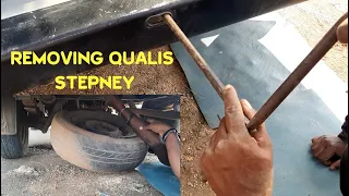 #QUALIS SPARE WHEEL REMOVAL (STEPNEY) || Just follow easy 2 step method