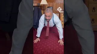 James Cleverly takes on 100 press-up challenge in aid of cancer research