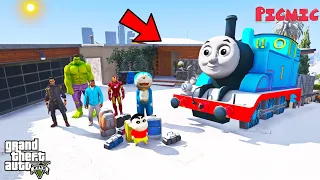 Franklin and Shinchan Start A New Train Journey Los Santos Fastest Train IN GTA V