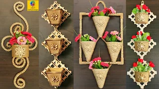 4 Best Jute wall hanging flower vase | Home Decorating Ideas handmade | Handmade Jute Craft Ideas