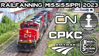 Railfanning Canadian National & CPKC in Mississippi - July 2023