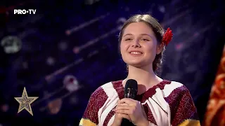 Românii au talent 2023 | Denisia Sănduleac a ridicat publicul la dans cu o bătătură moldovenească