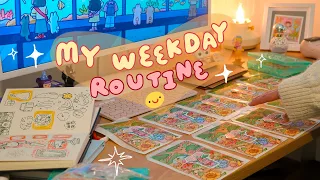 Sketchbook doodles 📖, making stickers, my weekly rountine as an artist // Art Vlog