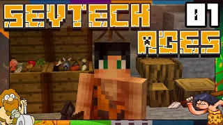 SevTech Ages #01 - КАМЕННЫЙ ВЕК В МАЙНКРАФТЕ!? | Выживание в Майнкрафт с модами | 1.12.2