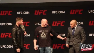 Michael Bisping & Georges St-Pierre stare down for the first time