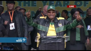 Pres. Zuma concludes ANC conference opening speech in song