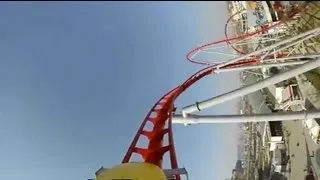 Bullet Roller Coaster POV Happy Valley Wuhan China S&S OCT Thrust SSC1000