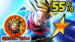 NO DUPES! 55% PHY LR SWORD OF HOPE SSJ FUTURE TRUNKS SHOWCASE! Dragon Ball Z Dokkan Battle