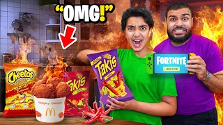 We Survived Eating Only SPICY FOODS While Playing Fortnite!