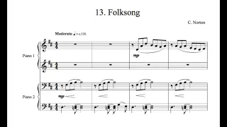 C. Norton - 13. Folksong - Microjazz Piano duets collection 2 for piano four hands (score)