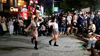 WEDNESDAY. LUCKYLOVE, LOVELY CHINESE GIRLS. BEAUTIFUL FASCINATING PERFORMANCE. HONGDAE STREET.