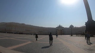 Russian military band in rehearsal at Palace Square in Saint Petersburg, Russia