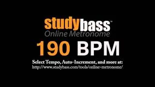 190 BPM Online Metronome (3 min) | StudyBass