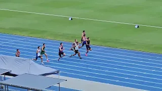 u16 100m QLD State Championships 2024. 1st Vincent Faulkner 11.07 ( wind 1.5)