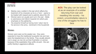 OCR English Literature - A Streetcar Named Desire: Context