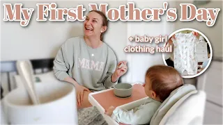 FIRST MOTHER'S DAY After 3 Years of Infertility | Baby Girl Clothing Haul, New Toys, Solids Update!