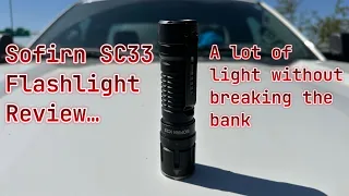 Flashlight review of Sofirn Sc33. Comparison between Sc33 and Wurkkos Ts22. Drone beamshots