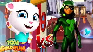 Talking Tom Gold Run VS Ladybug and Cat Noir Соревнование Неоновая Анжела VS Карапас