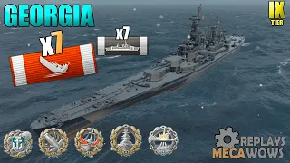 Battleship Georgia 7 Kills 198K Damage | World of Warships