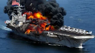 US Aircraft Carrier Carrying 30 F 16s and 2000 Troops, Exploded by Russia in the Black Sea