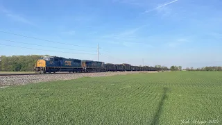 CSX B157-01 w/ CSX SD70MACe #4576 and CSX ES44AH #3168 @ Township Road 47 in Fostoria, OH 5/2/24