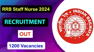 RRB Staff Nurse Recruitment 2024 | Notification Out | Full Detail Explained by MDE