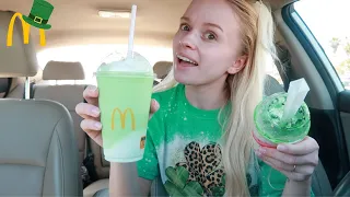 Trying MCDONALD'S Shamrock Shake & Oreo Shamrock Mcflurry for the FIRST TIME | Is It Actually Good??