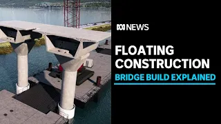 A floating construction site: Tasmania’s biggest bridge build explained | ABC News