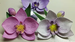 Орхидея из фоамирана, легко! How to make Foam Flower orchid , DIY. Цветы из фоамирана супер красиво.