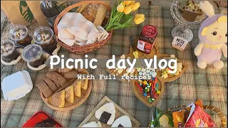 Picnic vlog 🍙 making cute picnic recipes 🥖 going with friends 🧺