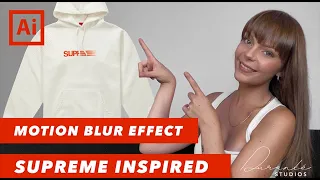 SUPREME INSPIRED Motion Blur Hoodie | Adobe Illustrator LOGO TUTORIAL