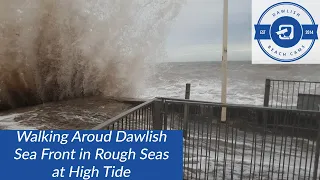 Dawlish Seafront at Rough Seas at High Tide with Huge Waves