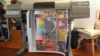 HP Designjet 5000PS 42" Wide Format DYE Color Printer Plotter Working Condition