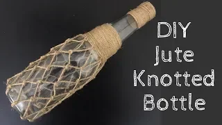 diy jute knotted bottle / glass bottle decoration ideas easy and simple/ best out of waste/ recycle