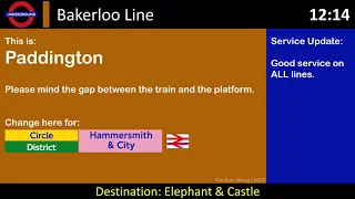 London Underground Bakerloo Line Train Announcement
