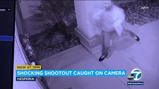 Hesperia homeowner fends off intruder in gun battle caught on camera | ABC7
