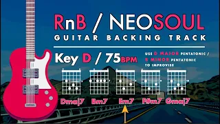 RnB / Neo Soul Guitar  🎸 Backing Track in D I 75 BPM