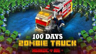 100 DAYS ON A GHOST TRUCK INSIDE THE ZOMBIE APOCALYPSE IN MINECRAFT