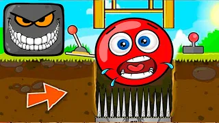 Red Ball новая игра. Красный шарик бежит от квадрптов. Босс на дороге.