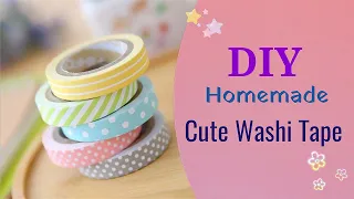 How to make paper washi tape | DIY Washi Tape | Masking washi Tape | craft for school | School hacks