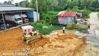 Amazing!! jobs 99% in project KOMAT'SU dozer cutting in water and 5 ton trucks ( PART3 )