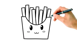 HOW TO DRAW FRENCH FRIES 🍟 TUTORIAL FOR KIDS | Small Artists