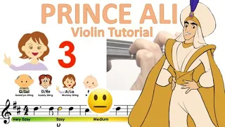 Aladdin - Prince Ali sheet music and easy violin tutorial