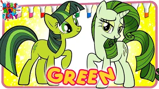 My Little Pony Twilight Sparkle And Rarity In GREEN Color Coloring Pages How To Color