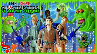 The Real Ghostbusters vs All the Slimers  parody skit with RETRO action figures