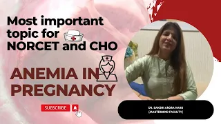 anemia in pregnancy - in Hindi by Dr Sakshi Arora for nursing students. (NORCET/CHO/STAFF NURSE)