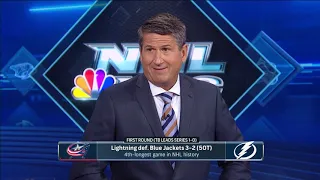 NBC: Pace of Lightning-Jackets Series Could Slow After 5OT Game 1 (Aug. 11, 2020)