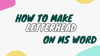 Creating a Professional Letterhead in MS Word | Ms Word Tutorials