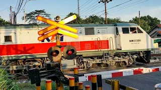 Palang Pintu Kereta Api JPL 363||Railroad Crossing Indonesia||KA Ranggatjati & KA GayaBaru Mlm Sltn