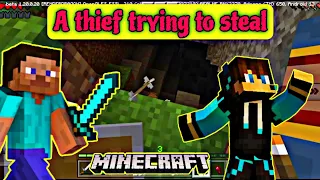 A thief attempted to steal my inventory, but I apprehended them in Minecraft.